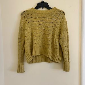 Yellow Knitted Long-Sleeved Sweater